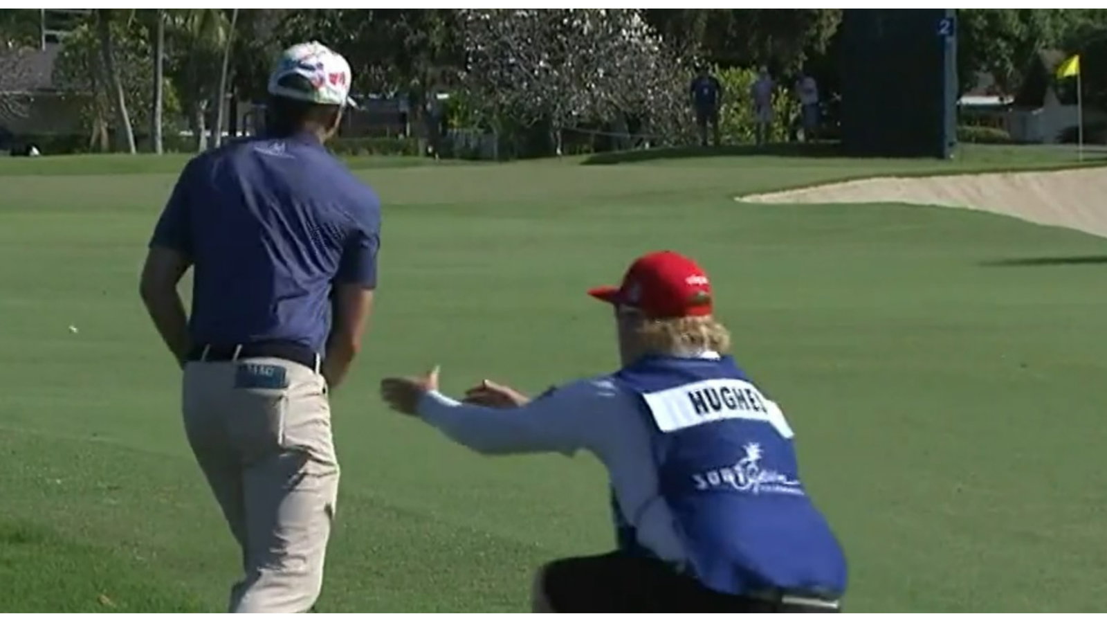 WATCH: PGA Tour caddie saves player from taking a dip at Sony Open!